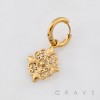 GOTHIC BLOSSOMING GEMINI SLEEPER DANGLE FLORAL CHARM 316L SURGICAL STEEL EARRING - 01 (ONE) PIECE